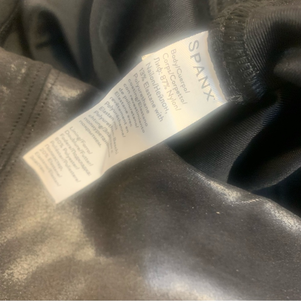 SPANX Faux Leather Shiny Moto Leggings - Picture 6 of 11